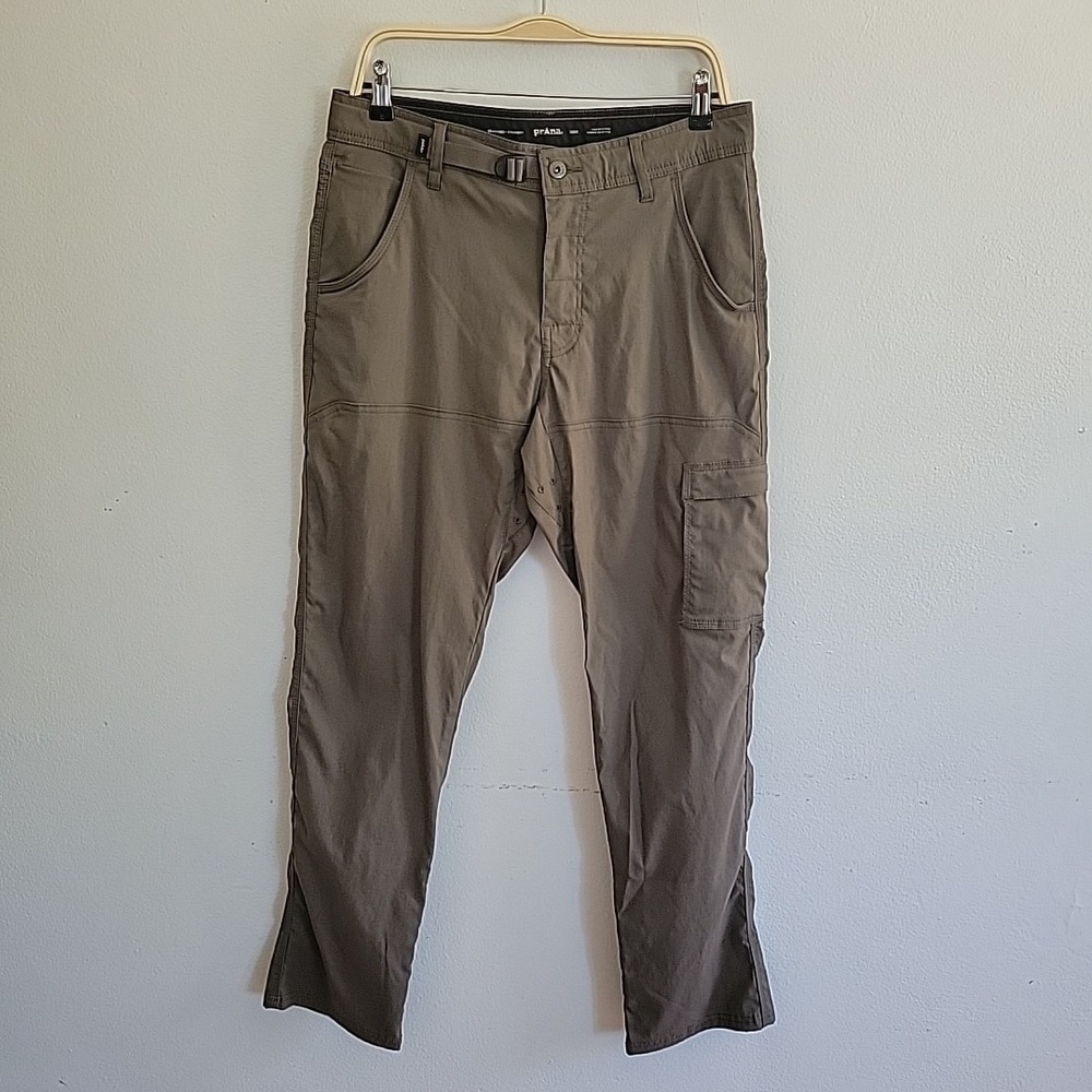 Prana Zion Standard Straight Pants 32/32 Army Green Active Athleisure Casual
